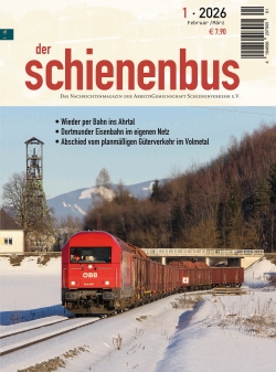 Titelbild der aktuellen Ausgabe des Magazins -der schienenbus-